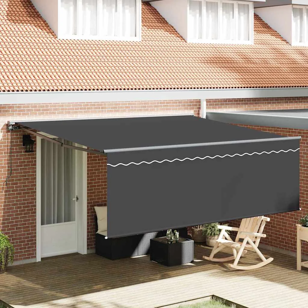 Behúzható napellenző Narancs és fehér 350x250 cm Poliészter