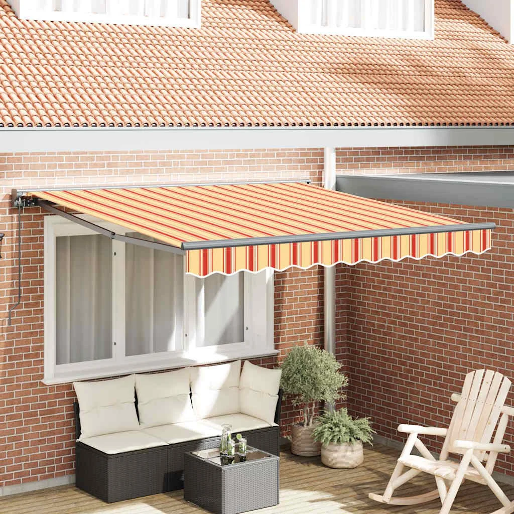 Behúzható napellenző Sárga és narancs 350x250 cm