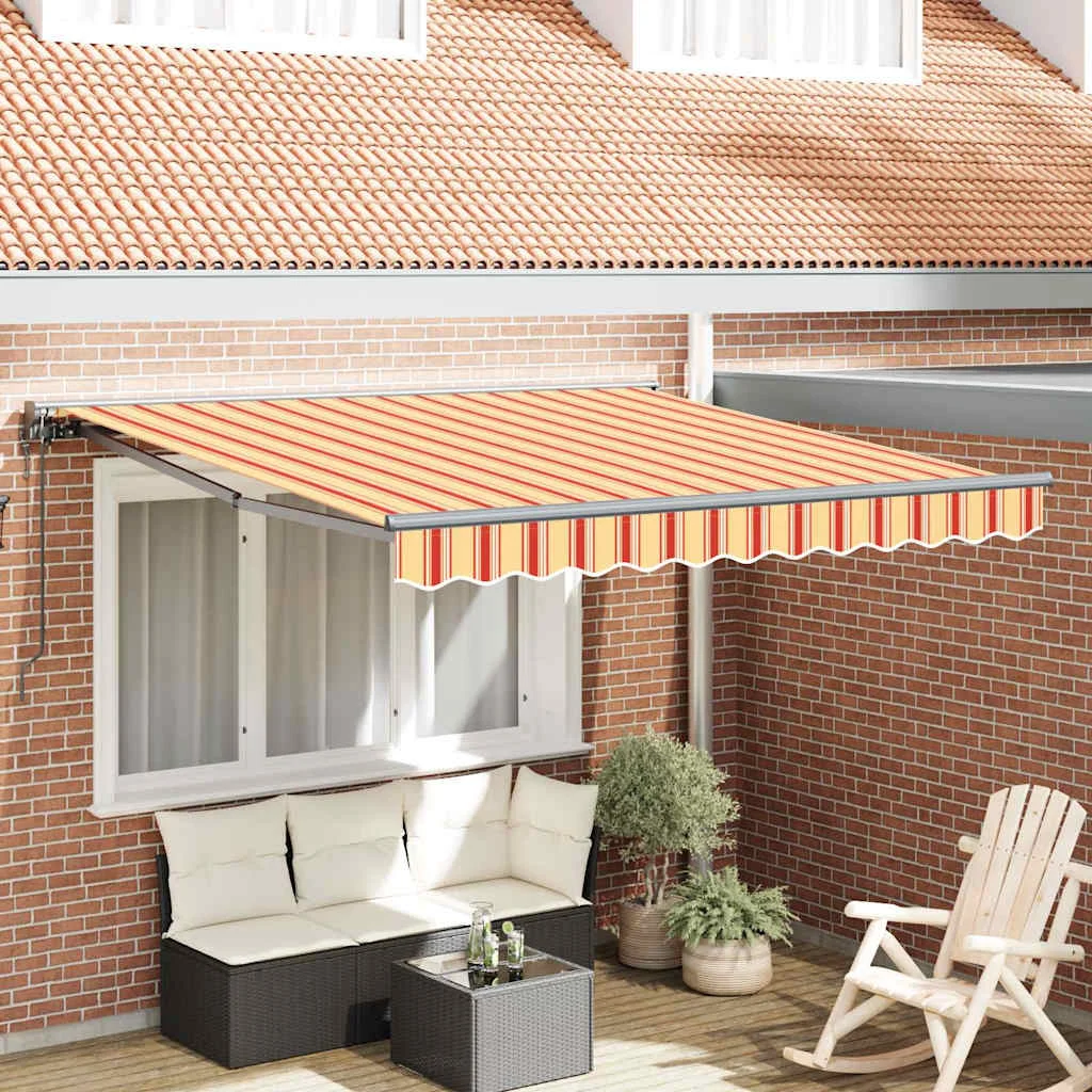 Behúzható napellenző Sárga és narancs 350x250 cm