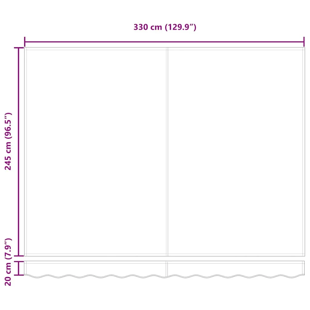 Behúzható napellenző Piros és Fehér 350 x 250 cm Szövet és Fém