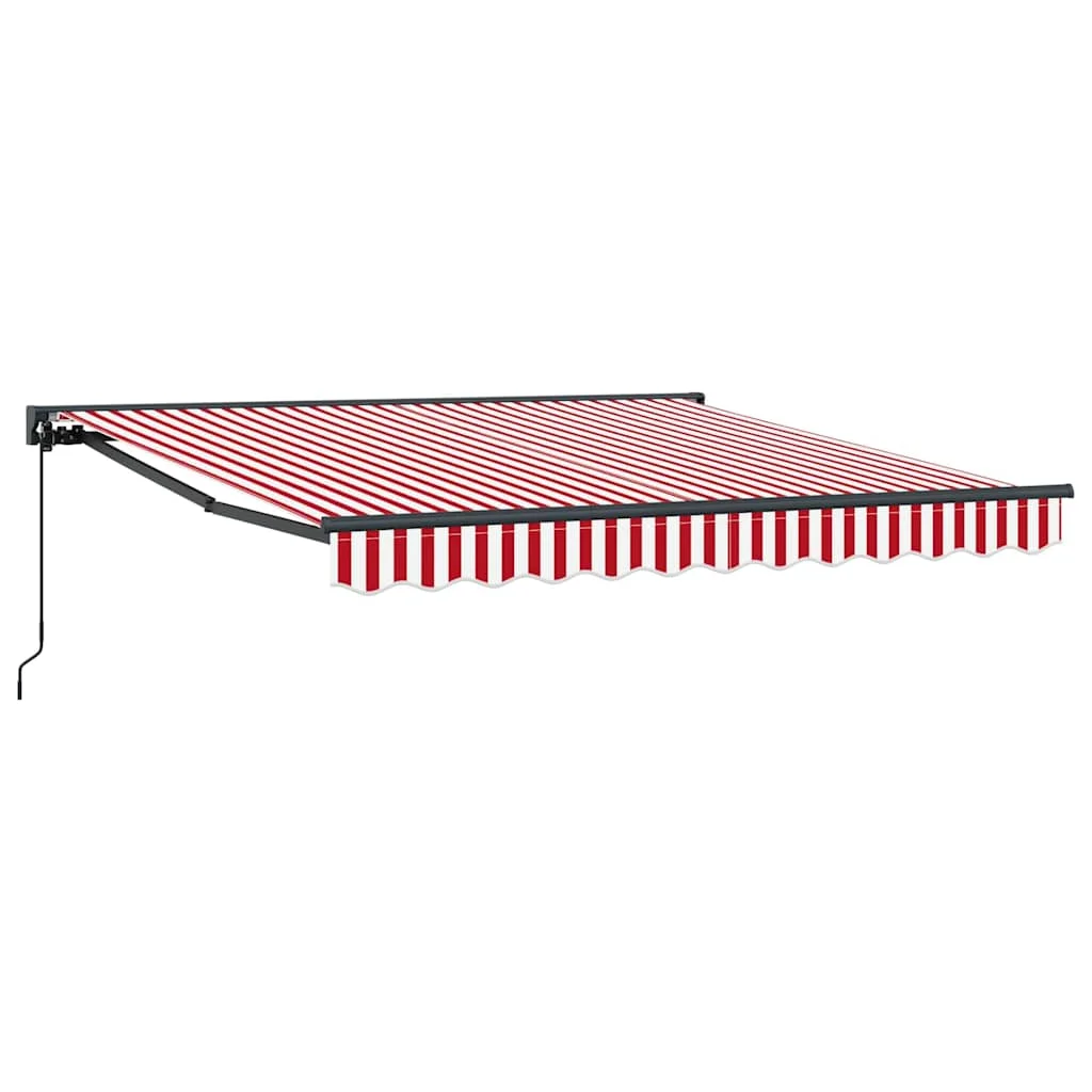 Behúzható napellenző Piros és fehér csíkos 350x250 cm