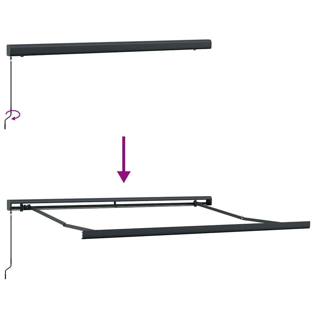 Behúzható napellenző Sokszínű 350 x 250 cm Szövet, Fém