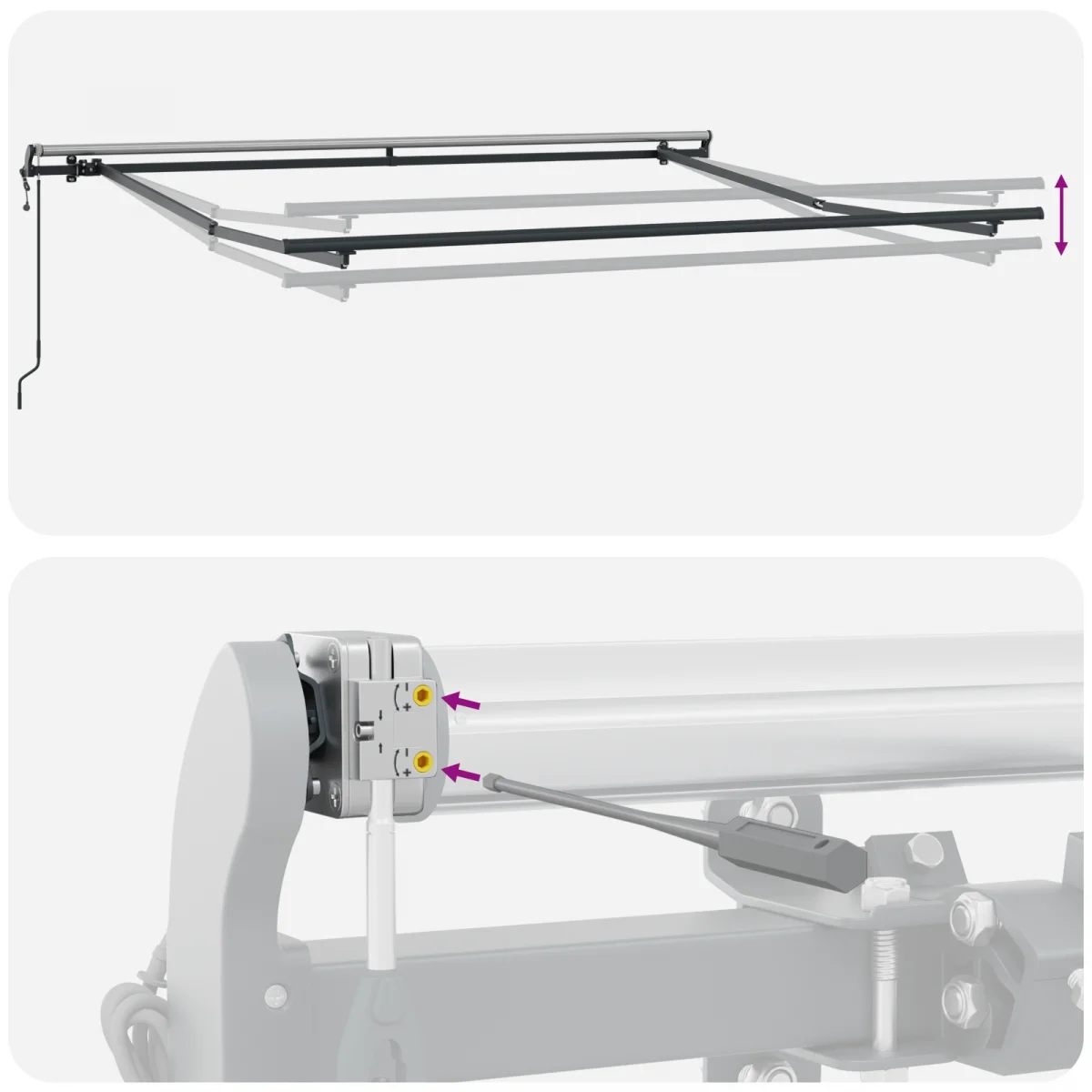 Automatikus Behúzható Napellenző Piros 350x250 cm