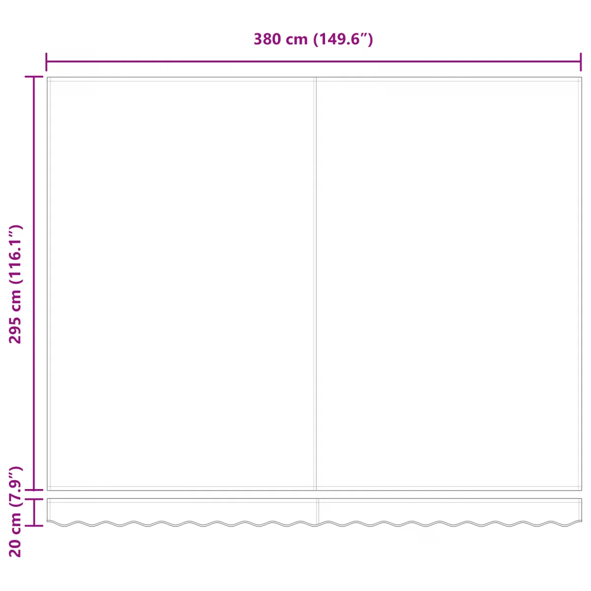 Kézi Behúzható Napellenző Többszínes Csíkkal 400x300 cm