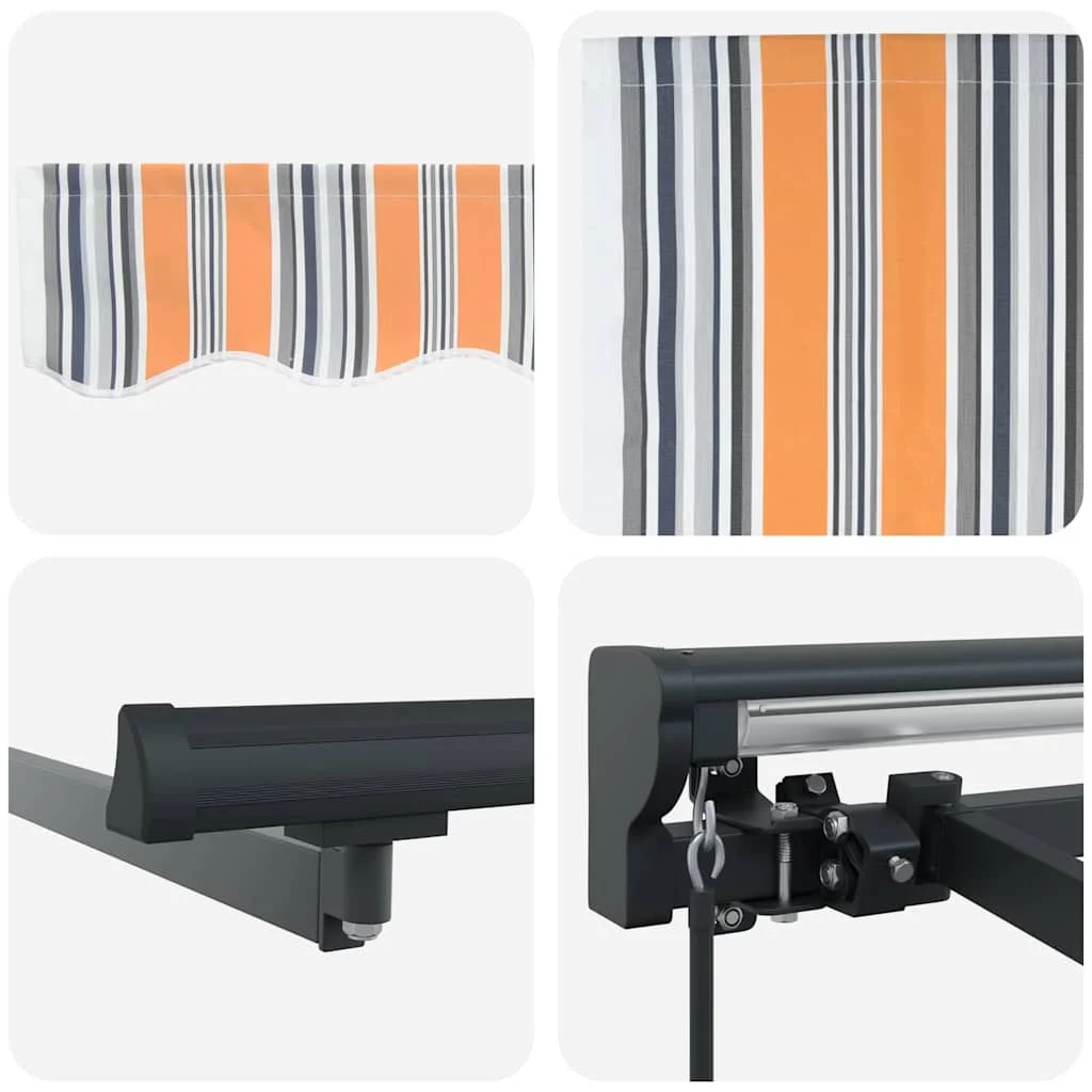 Behúzható napellenző Tengerkék 400x300 cm Fém és szövet