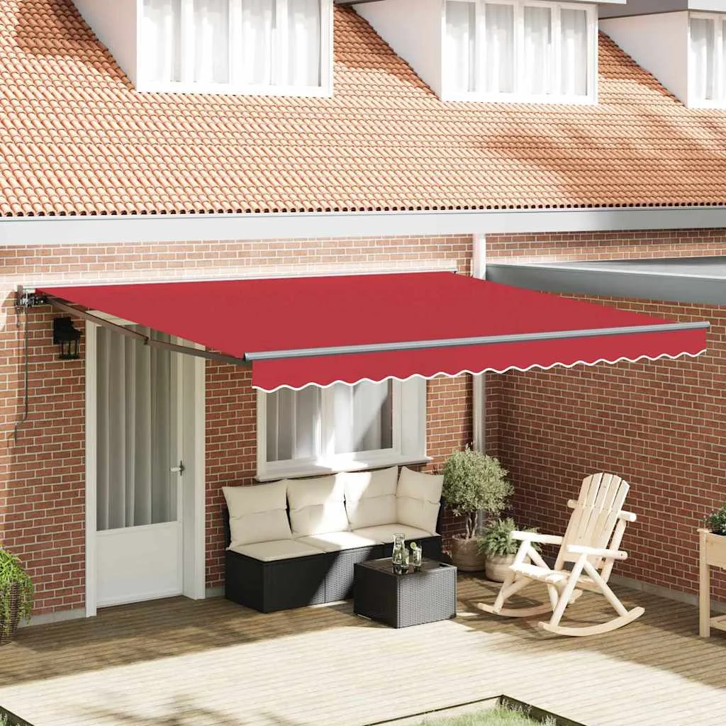 Behúzható napellenző Piros 400x300 cm