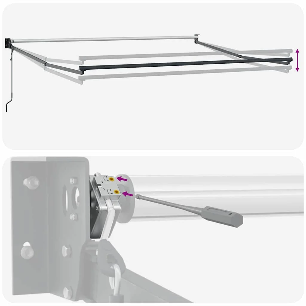 Behúzható napellenző Zöld és Fehér 400 × 300 cm