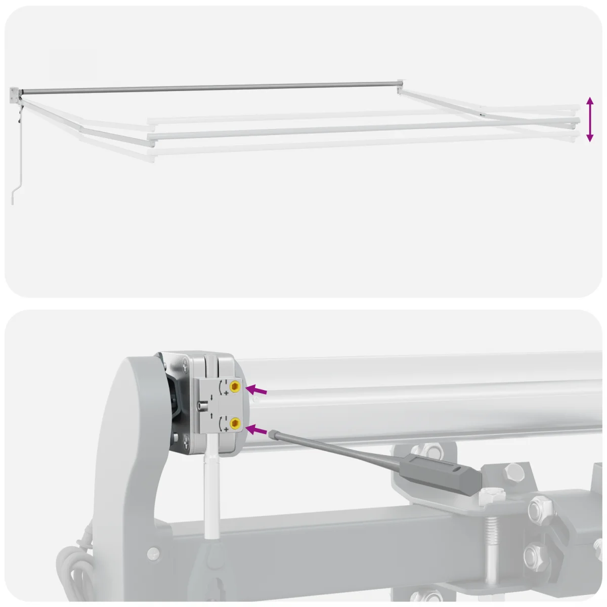 Manuális Behúzható Napellenző LED-del Sárga és Narancs 400x350 cm