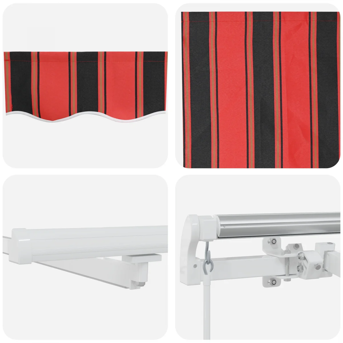 Kézi behúzható napellenző LED világítással, narancs és barna 450x300 cm