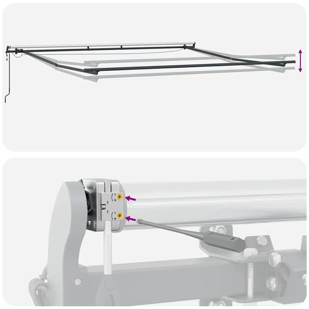 Automatikus Behúzható Napellenző LED világítással narancssárga és barna színben, 450 x 300 cm