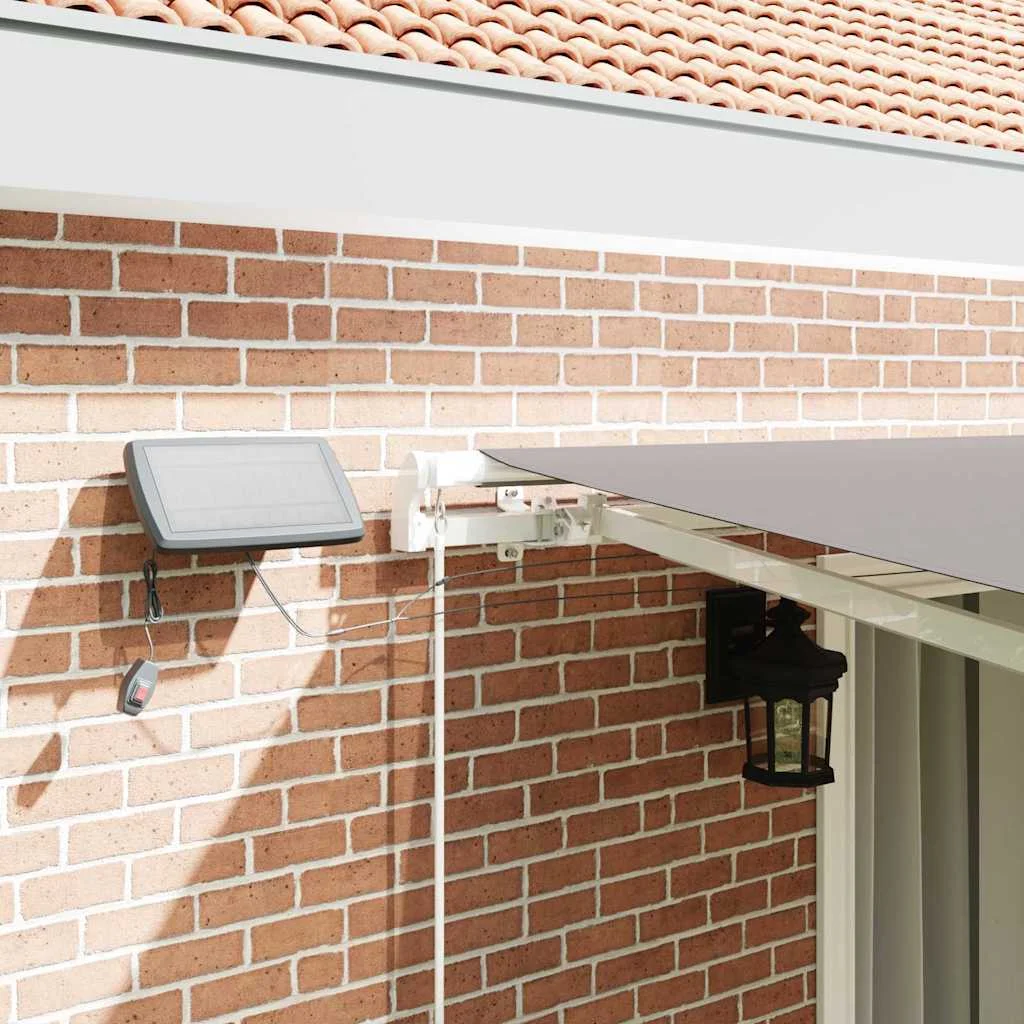 Behúzható napellenző Világosszürke 450 × 300 cm Szövet és Acél