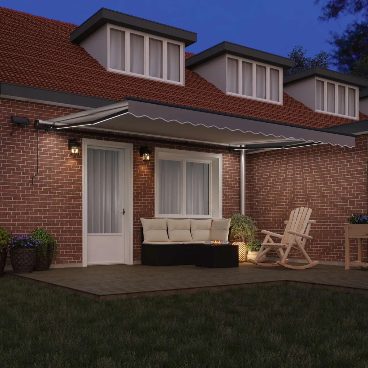 Behúzható napellenző Világosszürke 450 ×300 cm szövet