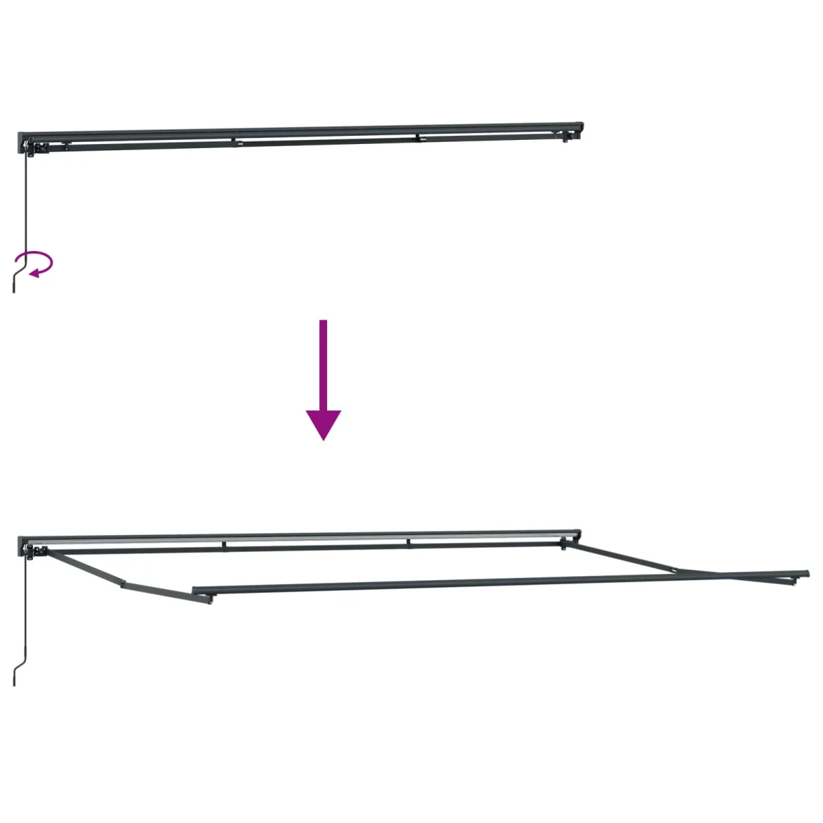 Napernyő keret Krém 500 × 300 cm Poliészter PU bevonattal