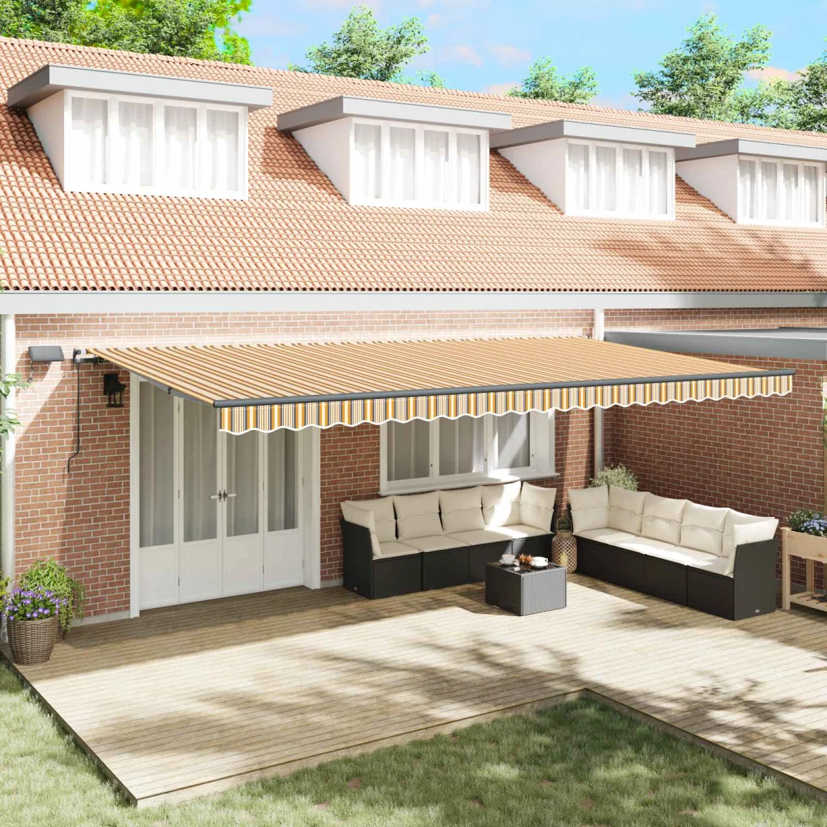 Behúzható napellenző Sokszínű 600 ×300 cm szövet