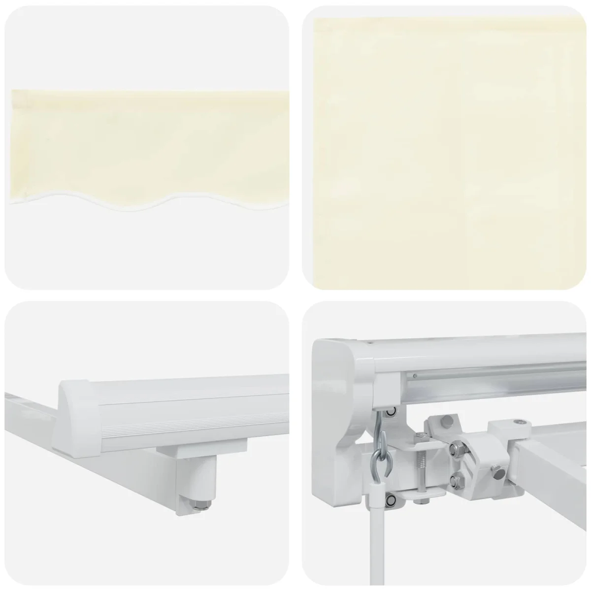 Kézi Retraktálható Napernyő Krém 3 x 2,5 m