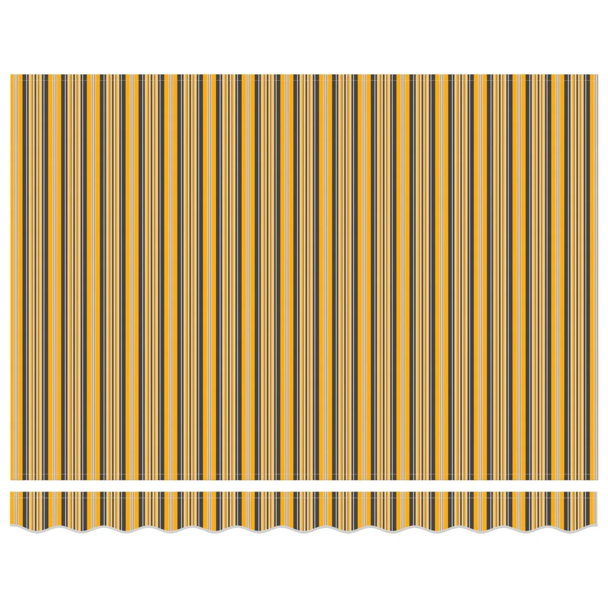 Kézi Retraktálható Napernyő Sárga, Szürke és Fehér 3 x 2,5 m