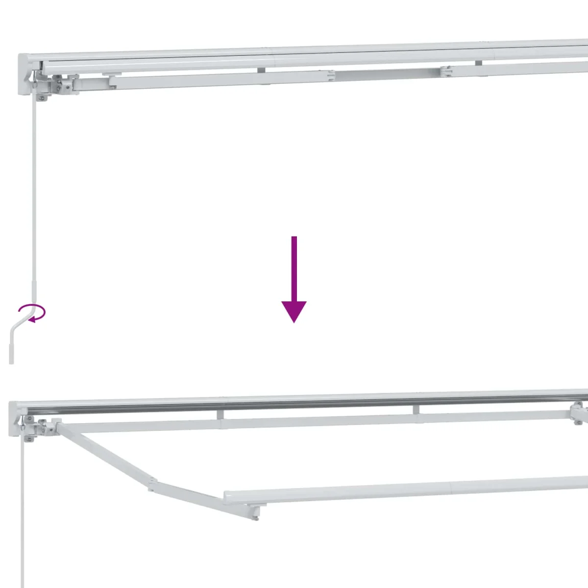Kézi Retraktálható Napernyő Fekete 3 x 2,5 m