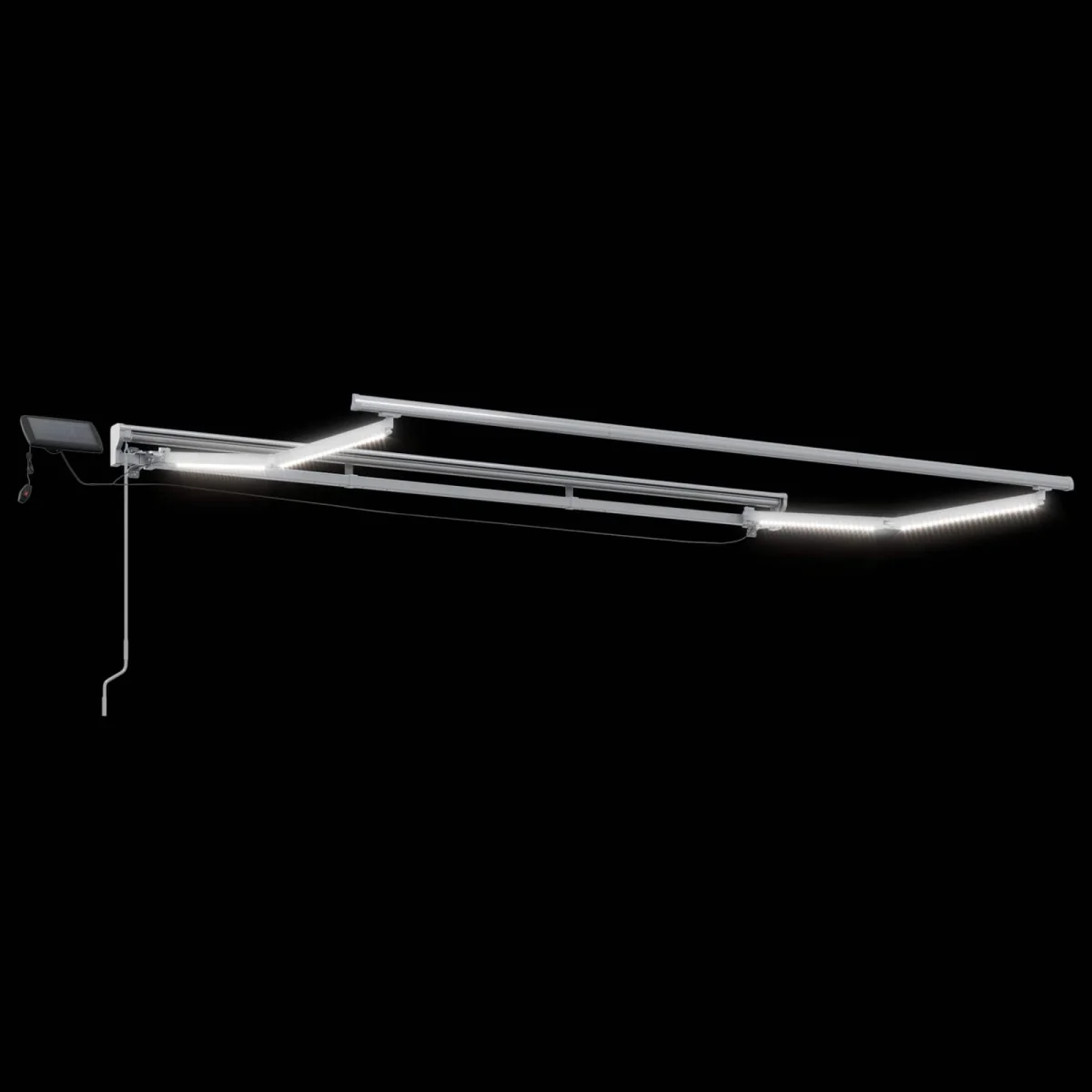 Kézi napellenző keret LED világítással Zöld és Fehér 3 x 2,5 m