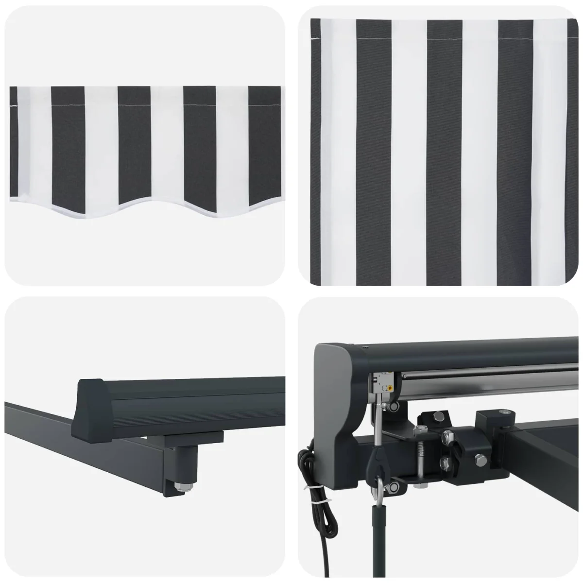 Elektromos Kihúzható Napernyő Antracit és Fehér 4 × 3,5 m