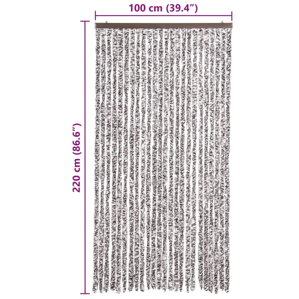 Barna és bézs zsenília rovarfüggöny 100 x 220 cm