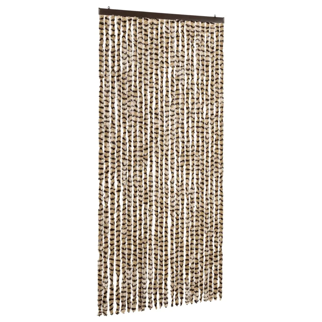 Bézs és barna zsenília rovarfüggöny 100 x 220 cm