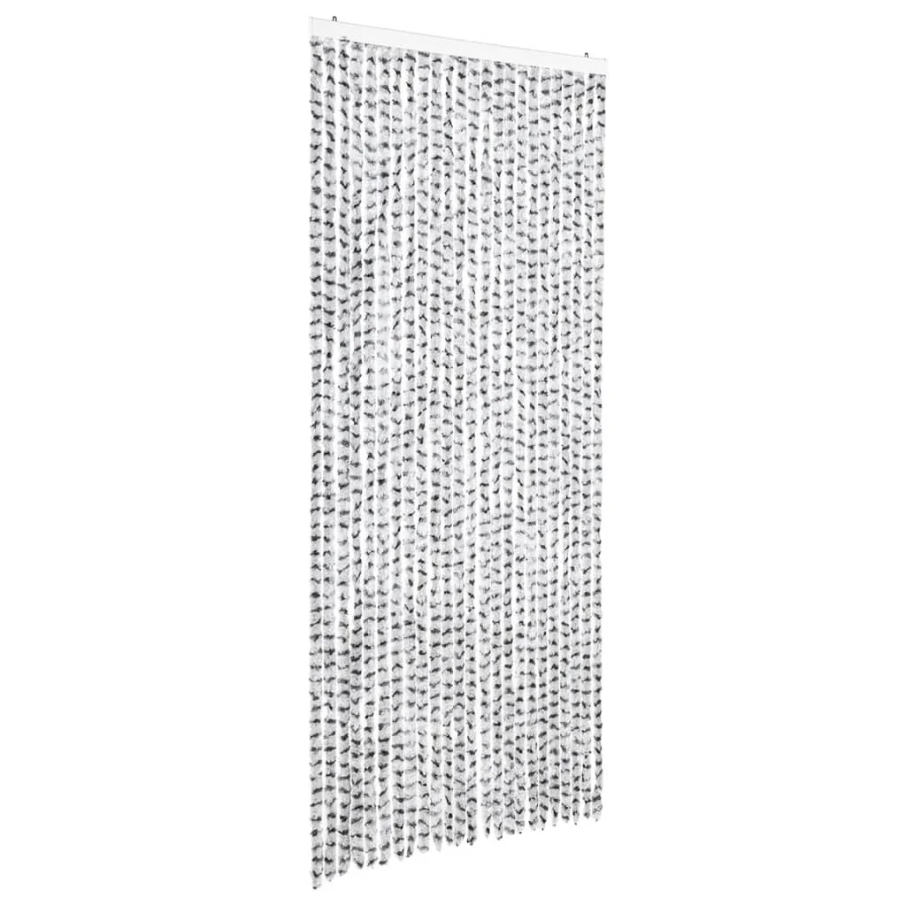 Világos- és sötétszürke zsenília rovarfüggöny 100 x 220 cm