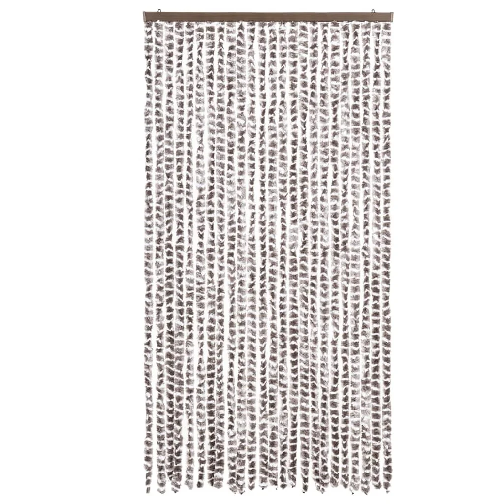 Tópszínű és fehér zsenília rovarfüggöny 100 x 230 cm