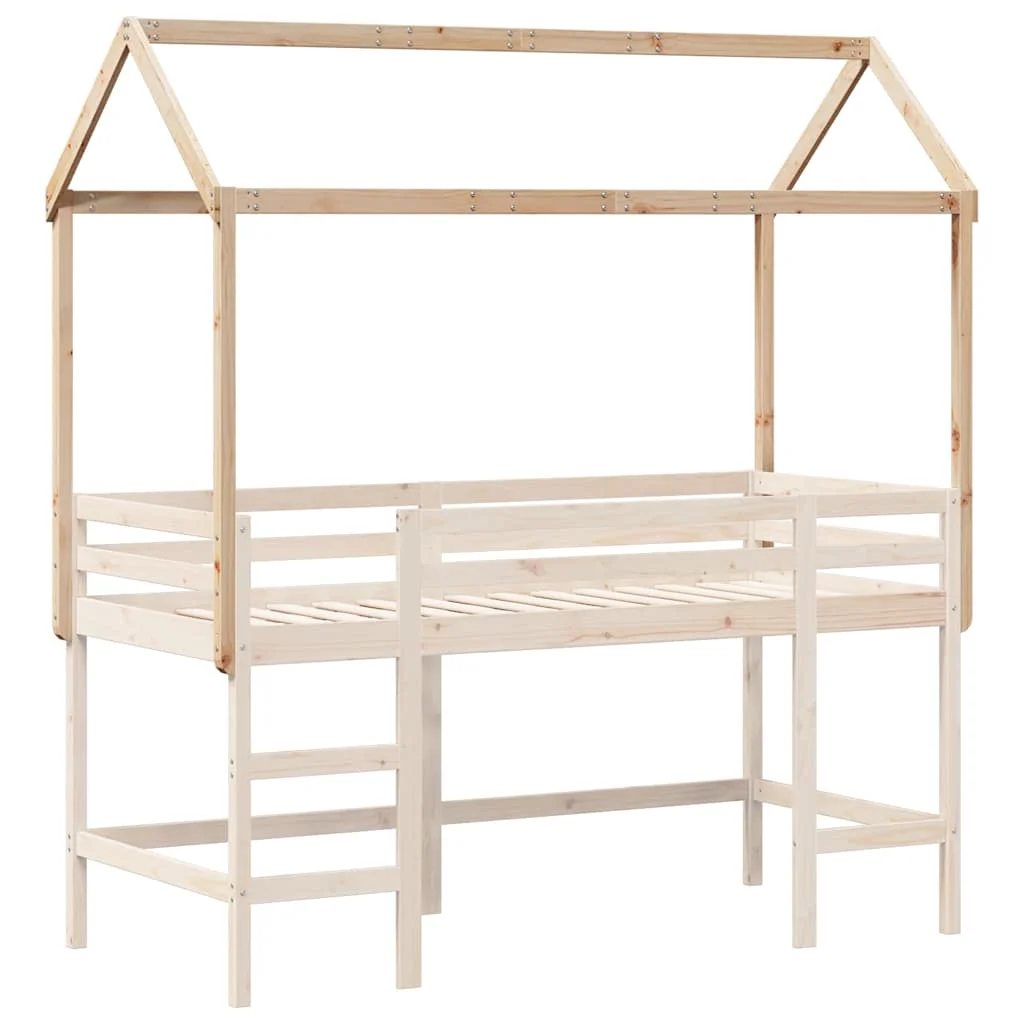 Tömör fenyőfa gyerekágytető 217 x 85,5 x 154 cm