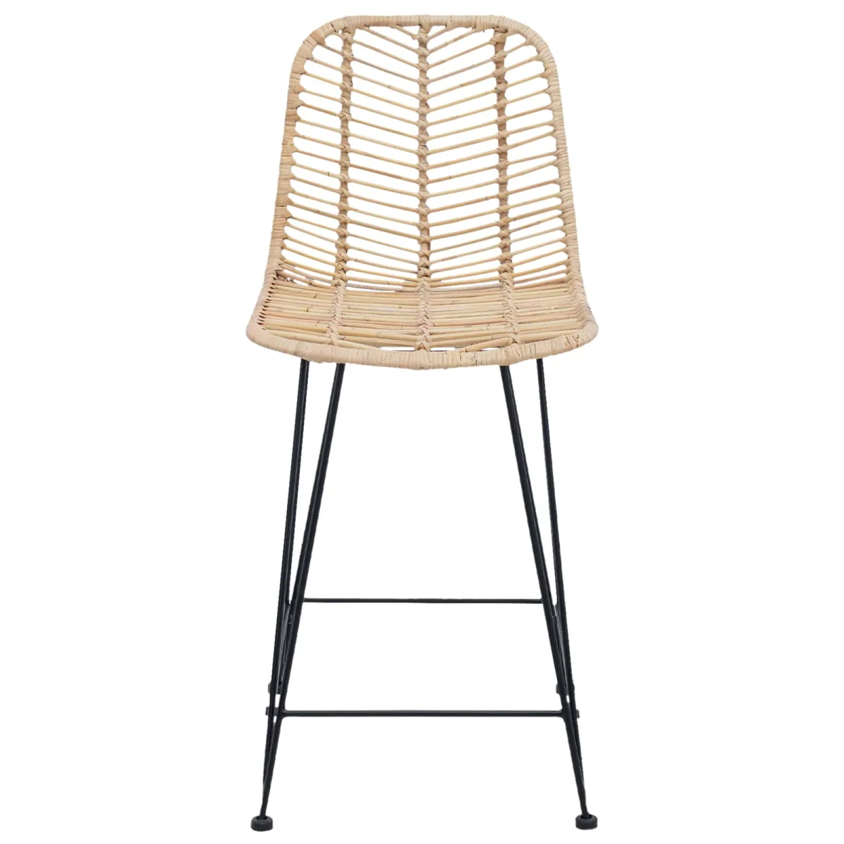 Bárszék 2 pcs Természetes 44,5 x 54,5 x 97,5 cm Rattan és Vas