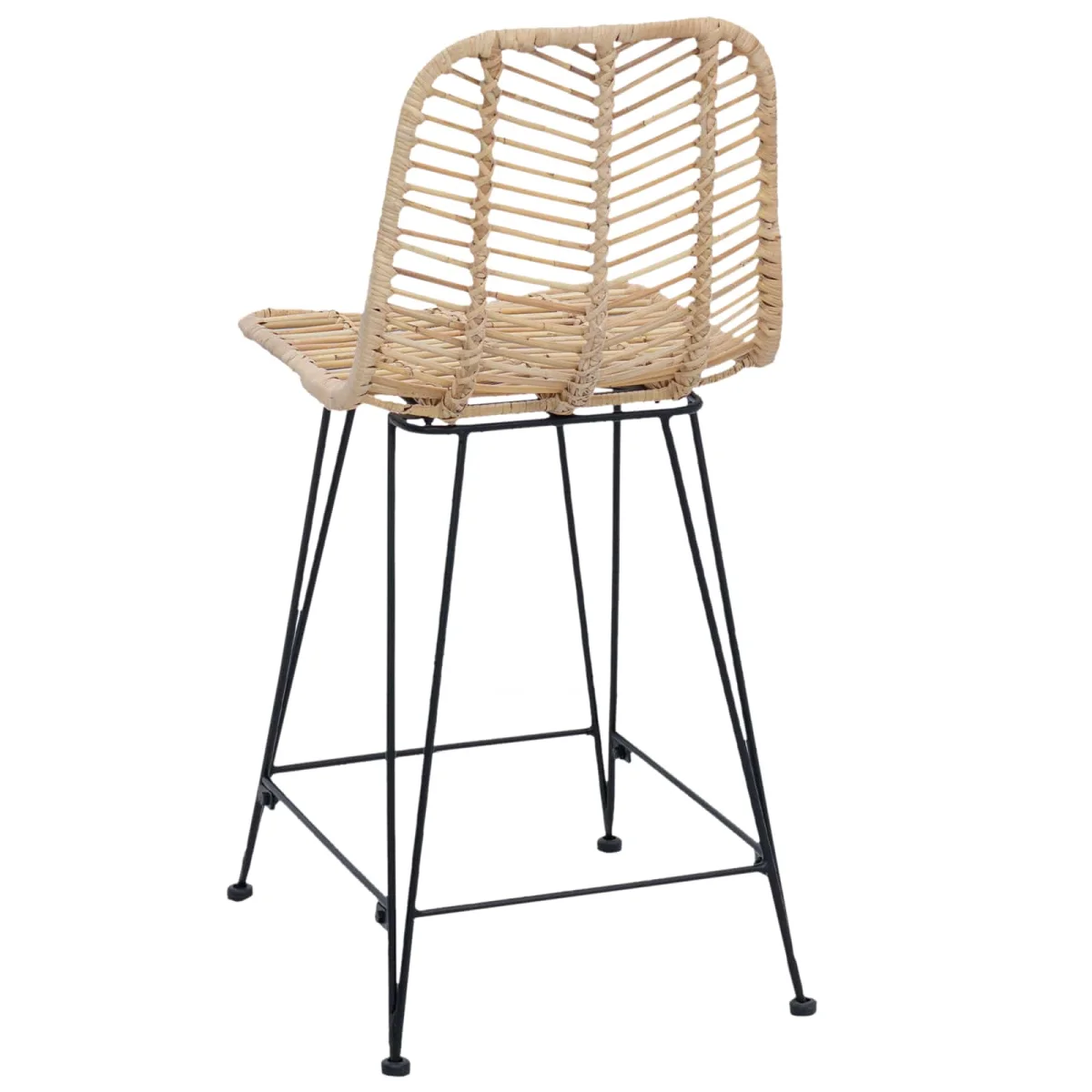 Bárszék 2 pcs Természetes 44,5 x 54,5 x 97,5 cm Rattan és Vas