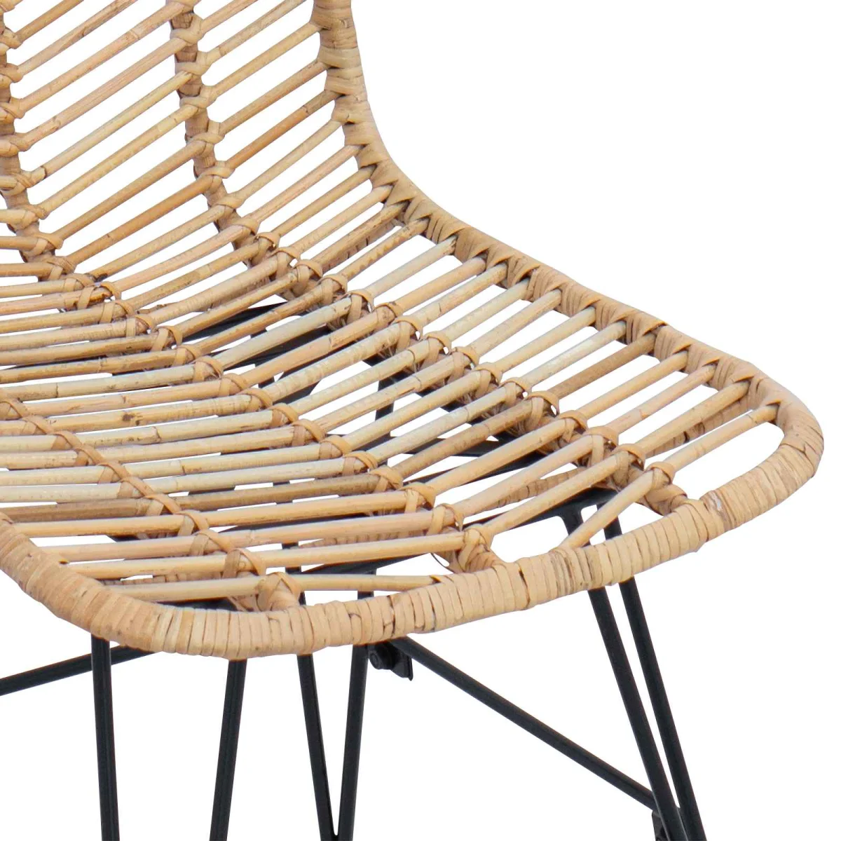 Bárszék 2 pcs Természetes 44,5 x 54,5 x 97,5 cm Rattan és Vas