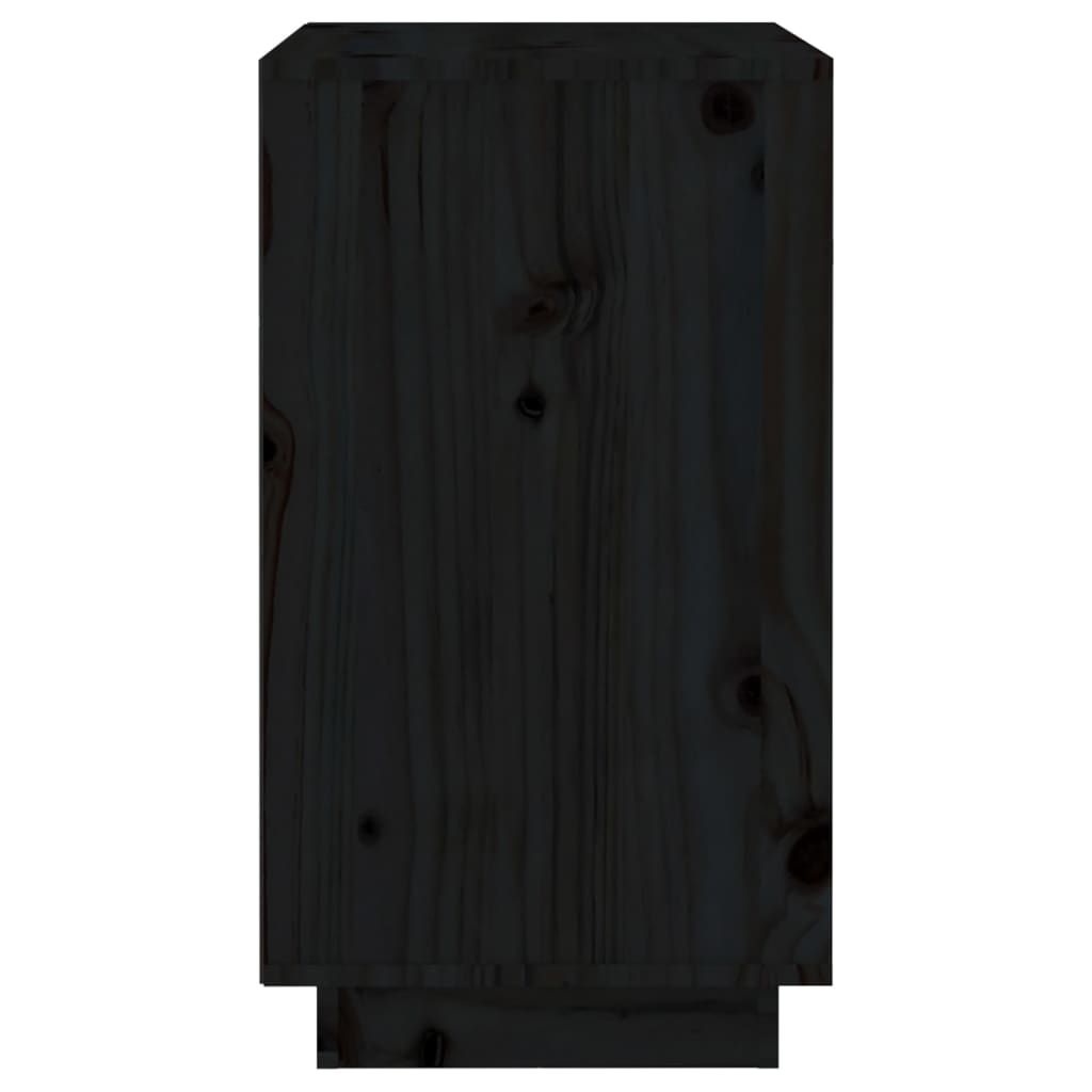 Fekete tömör fenyőfa borszekrény 55,5x34x61 cm