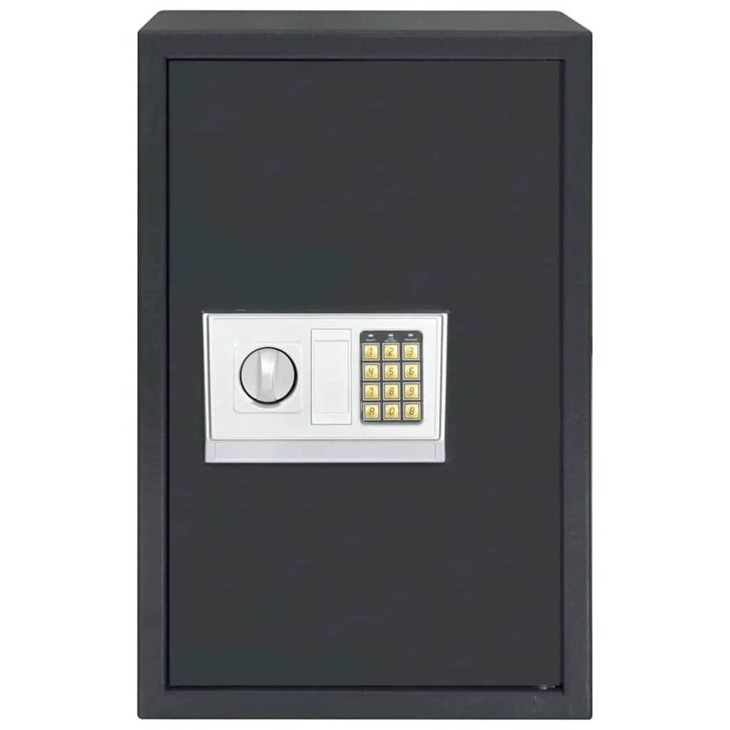 Elektronikus Digitális Széf Polccal Sötétszürke 40x35x60 cm Acél