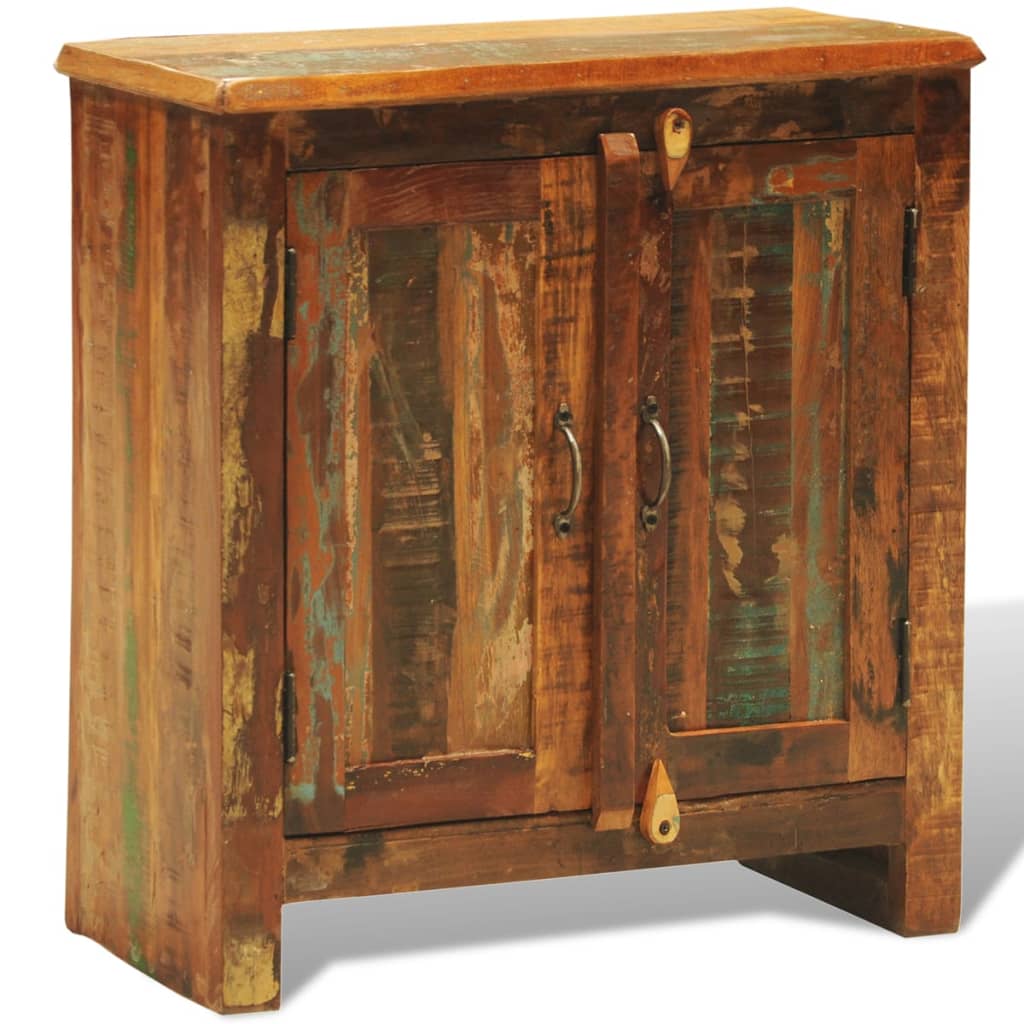 2 ajtós antik tömör újrahasznosított fa szekrény 