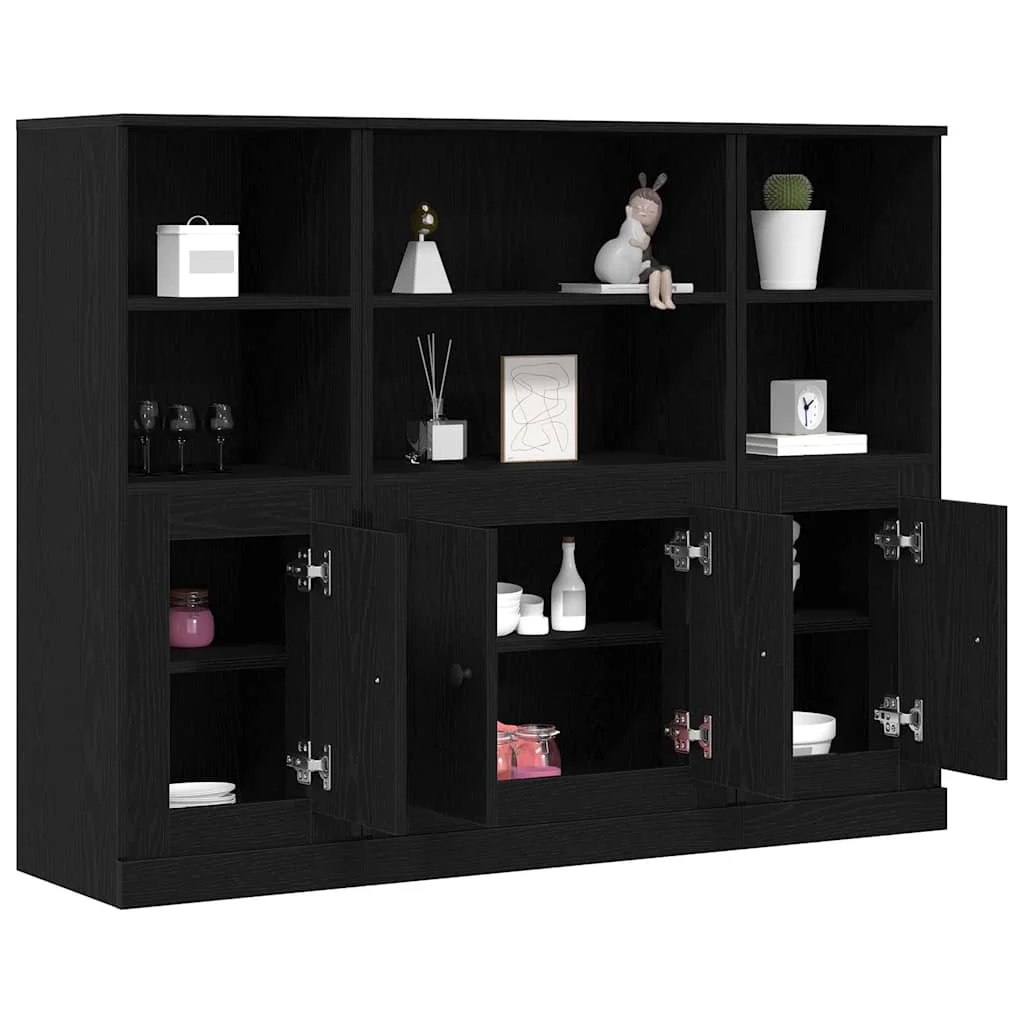 Fekete tölgy magasszekrény 132x35,5x103,5 cm Ellenálló anyagból