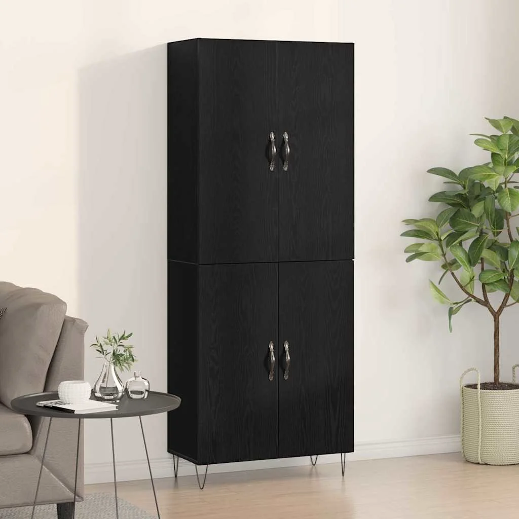Magasfiú 2 pcs Musta tammi 69.5 x 34 x 180 cm Faanyag