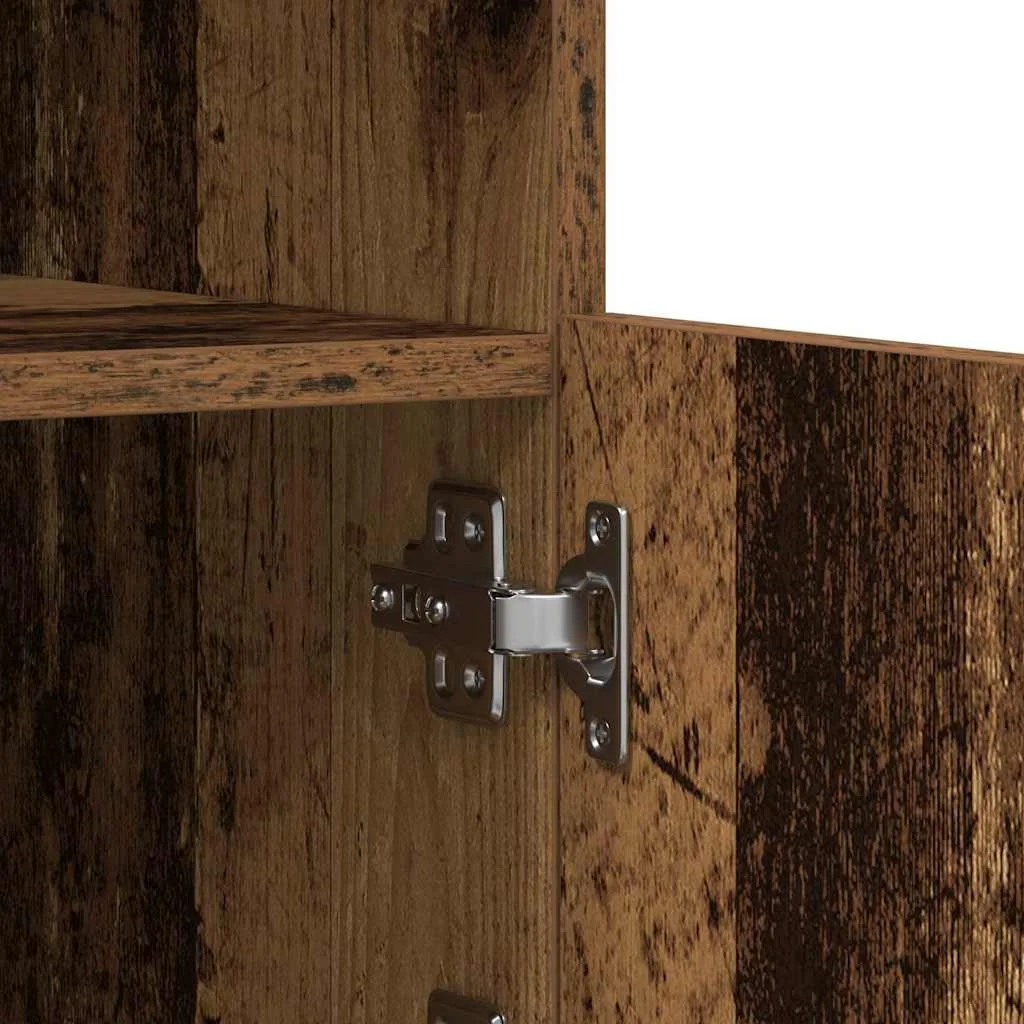 Büféasztal LED világítással Régi fa 142.5x37x100 cm Mérnöki fa