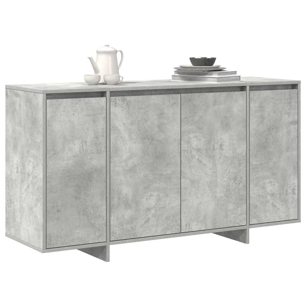 Beton Szürke Oldalszekrény Beton szürke Mérnöki fa 135 x 41 x 75 cm