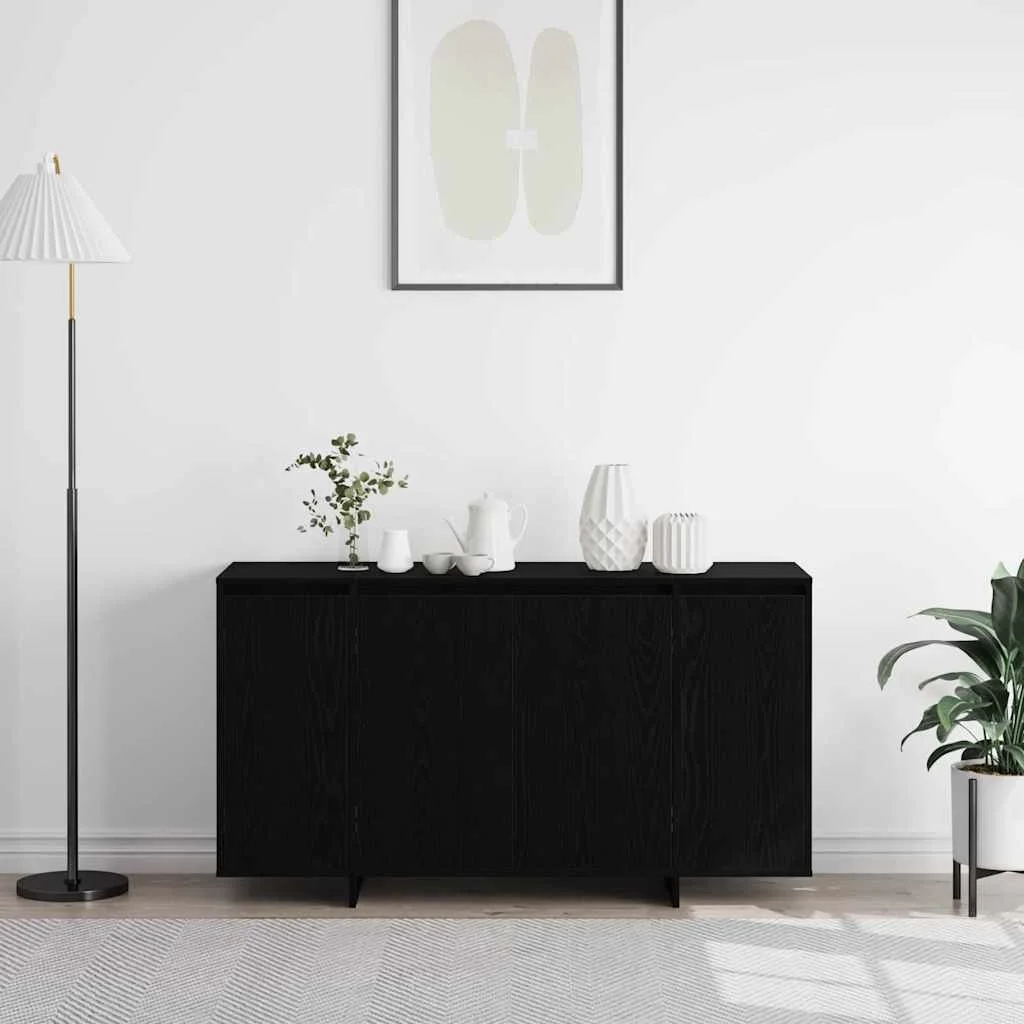 Fekete Tölgy Oldalszekrény Fekete tölgy Fa furnér 135 x 41 x 75 cm