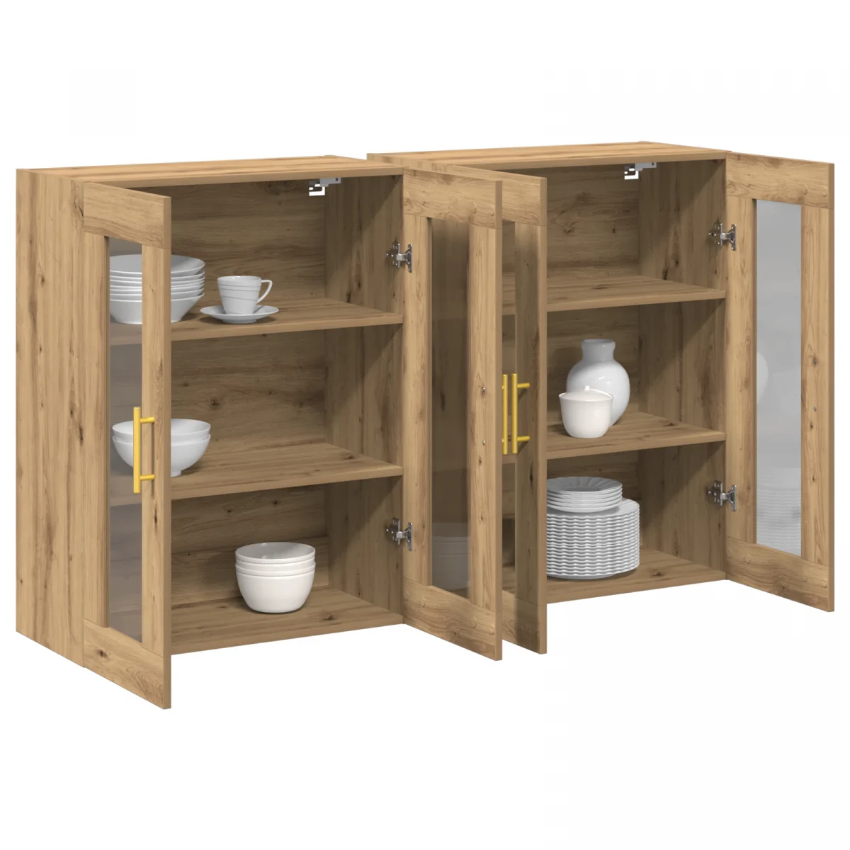 Fali Szekrények 2 db Artisan Tölgy 69,5x34x90 cm Épített Fa