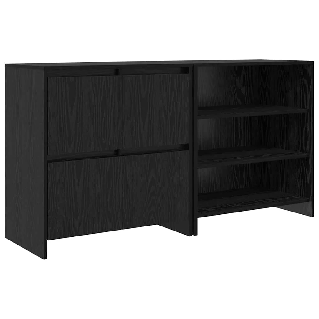 Széf polcokkal ajtóval 2 pcs Musta tammi 70 x 41 x 75 cm Faanyag