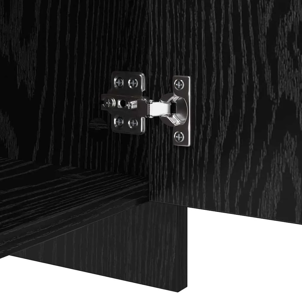 Széf polcokkal ajtóval 2 pcs Musta tammi 70 x 41 x 75 cm Faanyag