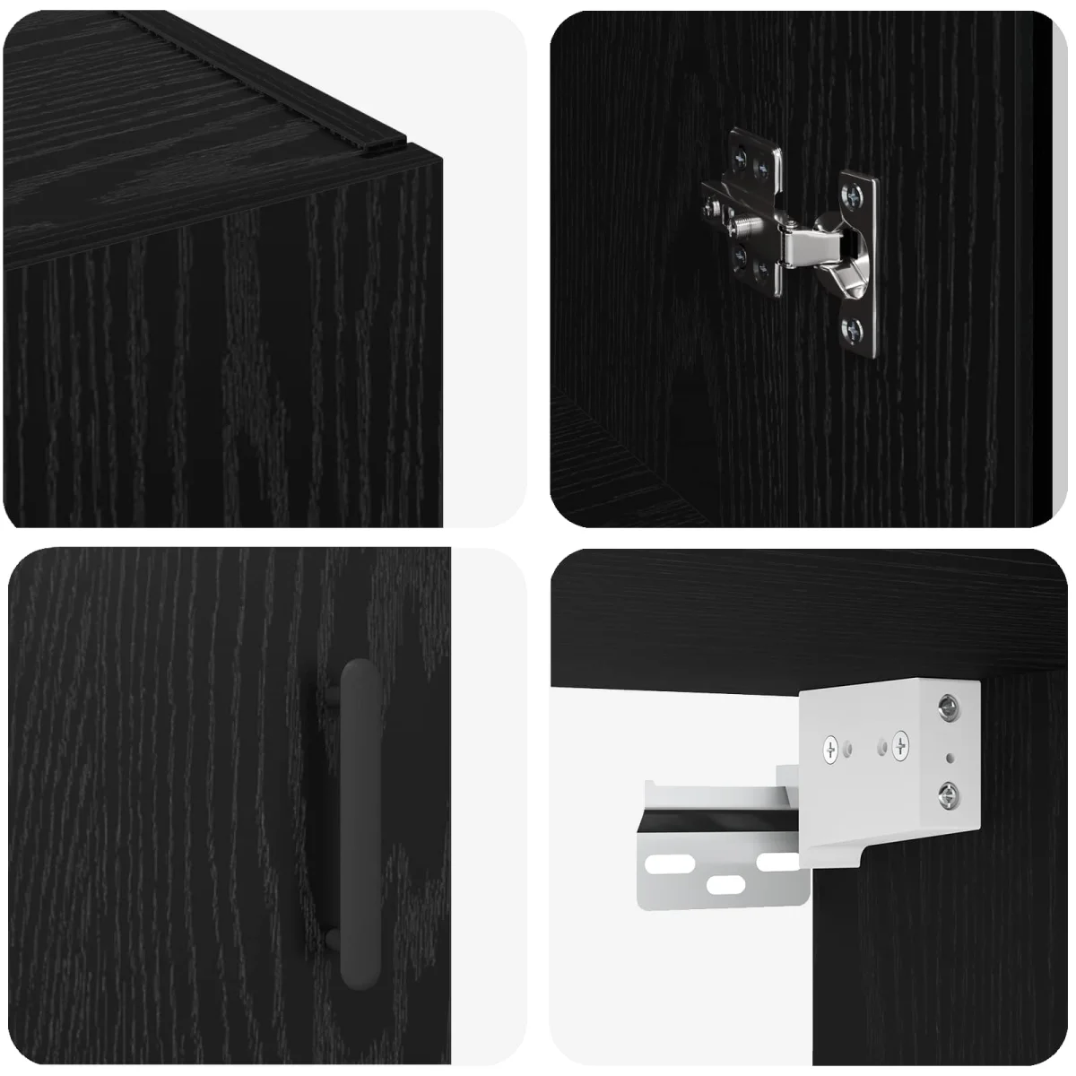 Fali Szekrények 2 pcs Musta tammi 69,5 x 34 x 90 cm Faanyag