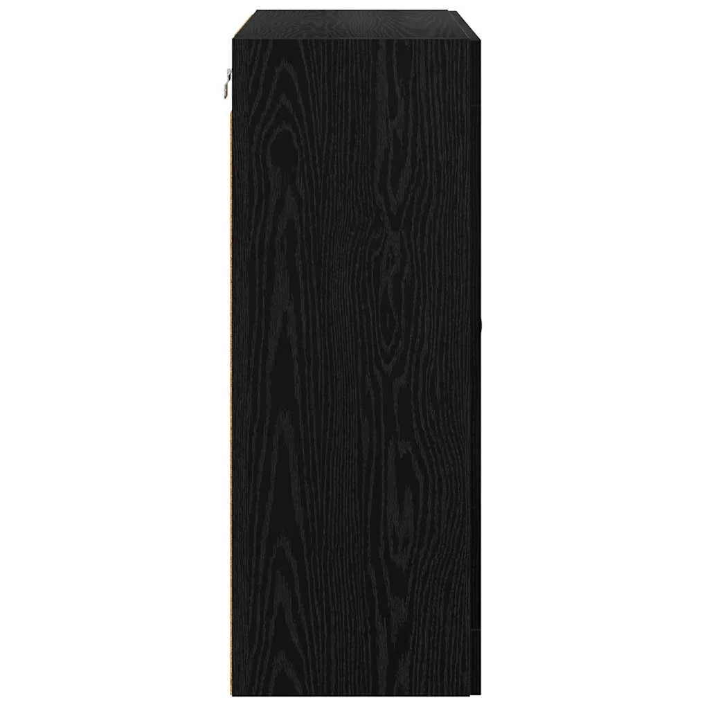 Fali Szekrények 2 pcs Fekete tölgy 69,5 x 34 x 90 cm Faanyag