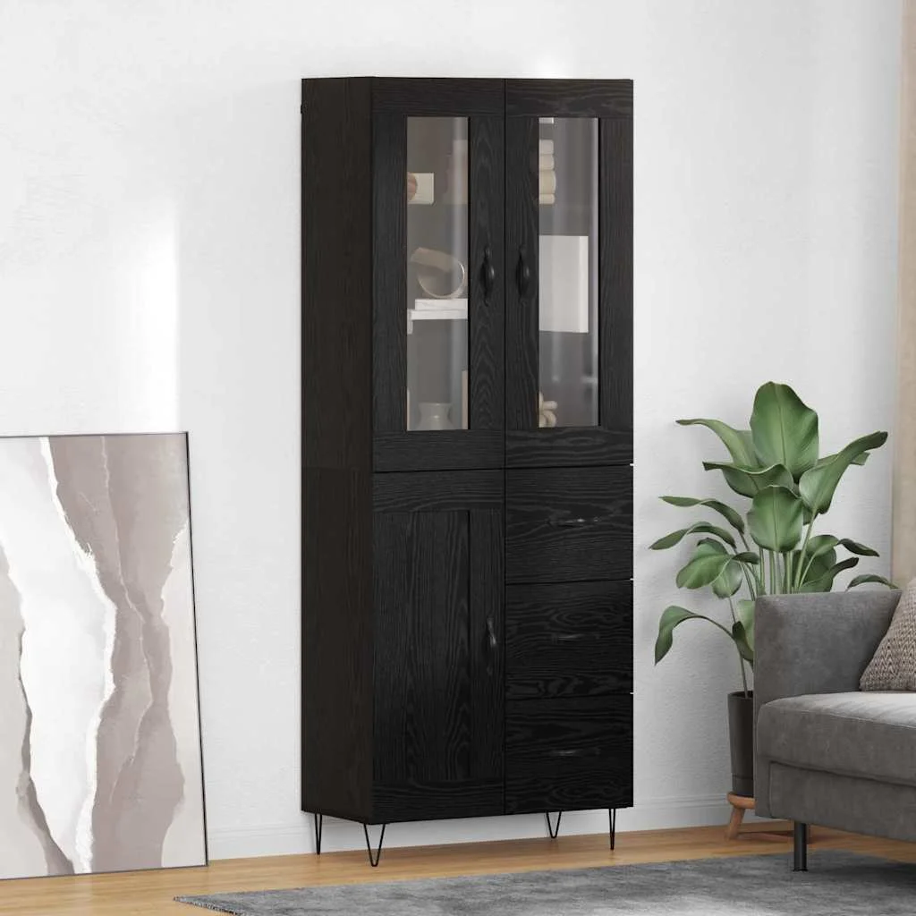 Magasfiú fiókkal Fekete tölgy 69,5 x 34 x 180 cm Faanyag