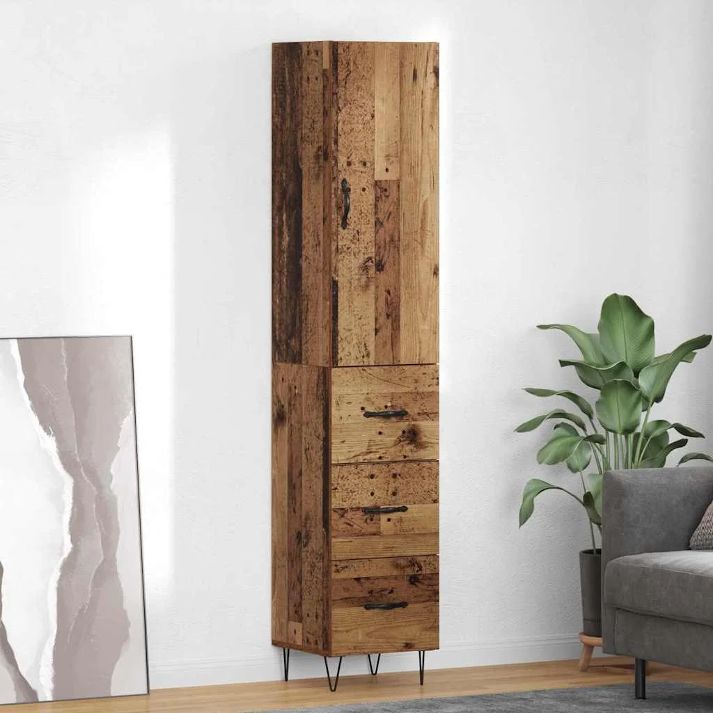 Magasfiú fiókkal Régi fa 69,5 x 34 x 180 cm Faanyag
