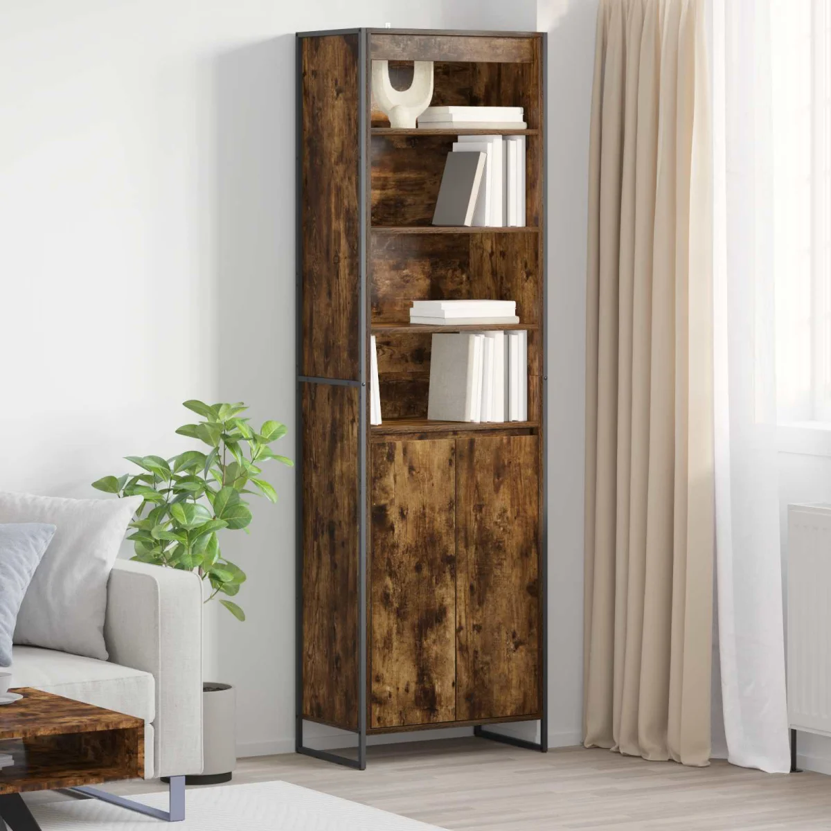 Magas szekrények 2 pcs Füstös tölgy 60 x 36 x 300 cm Faanyag