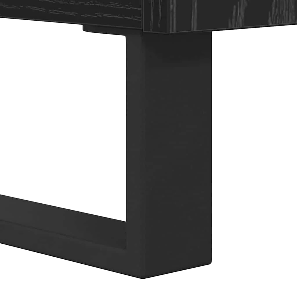 Magasfiú 2 pcs Fekete tölgy Műanyag Fa és Üveg