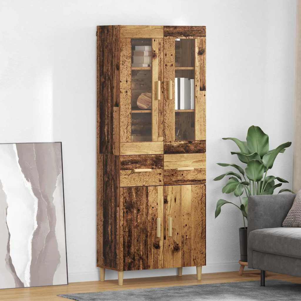 Magasfiú fiókkal Öreg fa 69,5 x 34 x 180 cm Faanyag