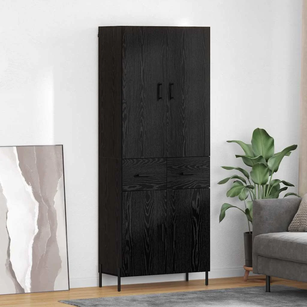 Magasfiú fiókkal Fekete tölgy 69,5 x 34 x 180 cm Faanyag